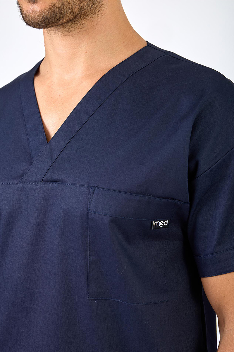 Casacca unisex collo incrocio blu - immagine 6