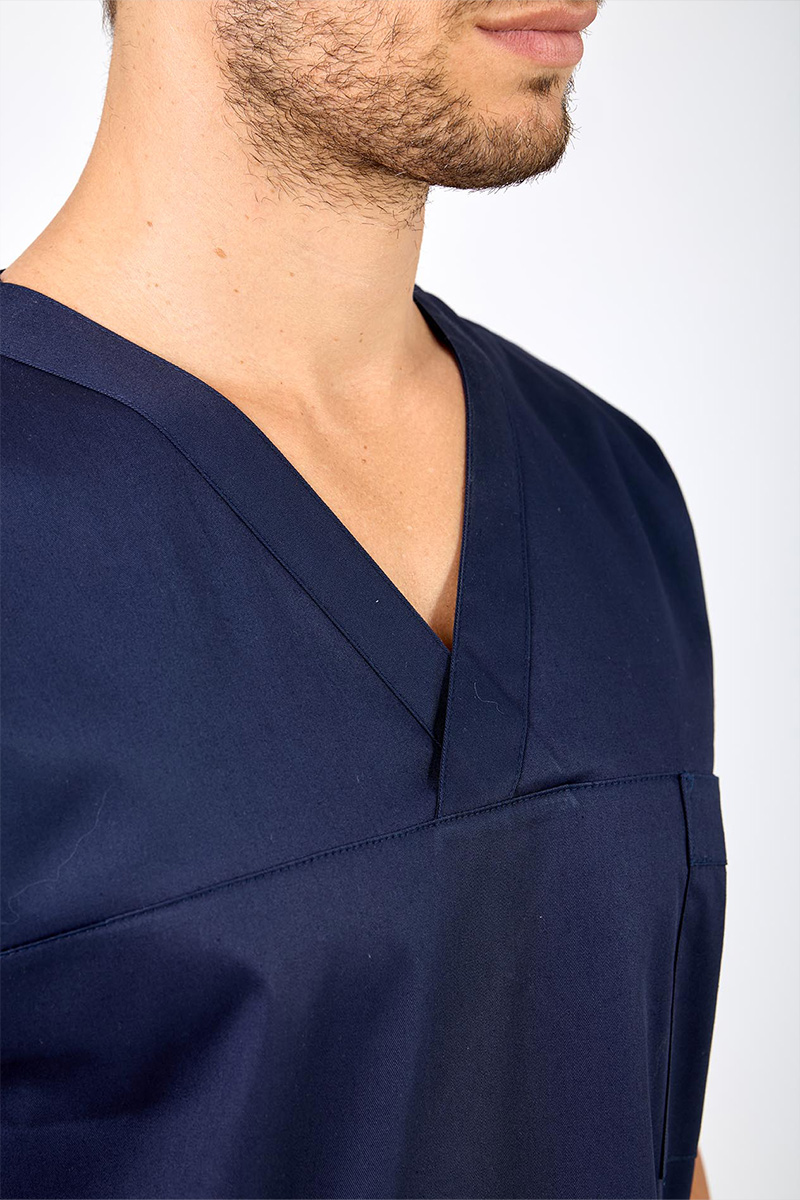 Casacca unisex collo incrocio blu - immagine 3