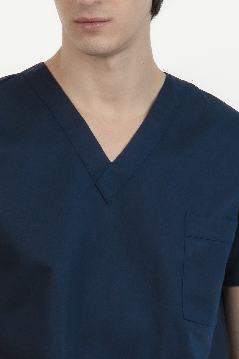 Casacca unisex collo V blu - immagine 4