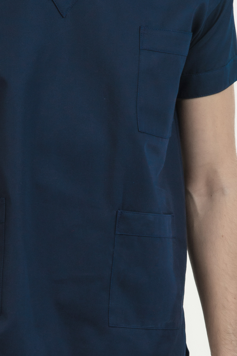 Casacca unisex collo V blu - immagine 5