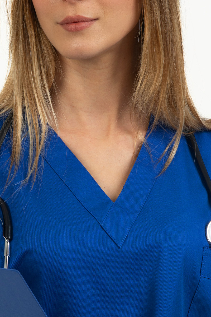 Casacca unisex collo V bluette - immagine 4