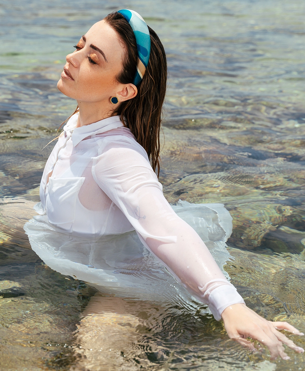 Maxi cerchietto per capelli in seta - immagine 3