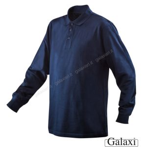 Polo manica lunga blu