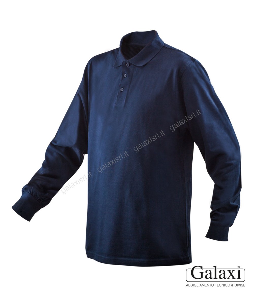 Polo manica lunga blu