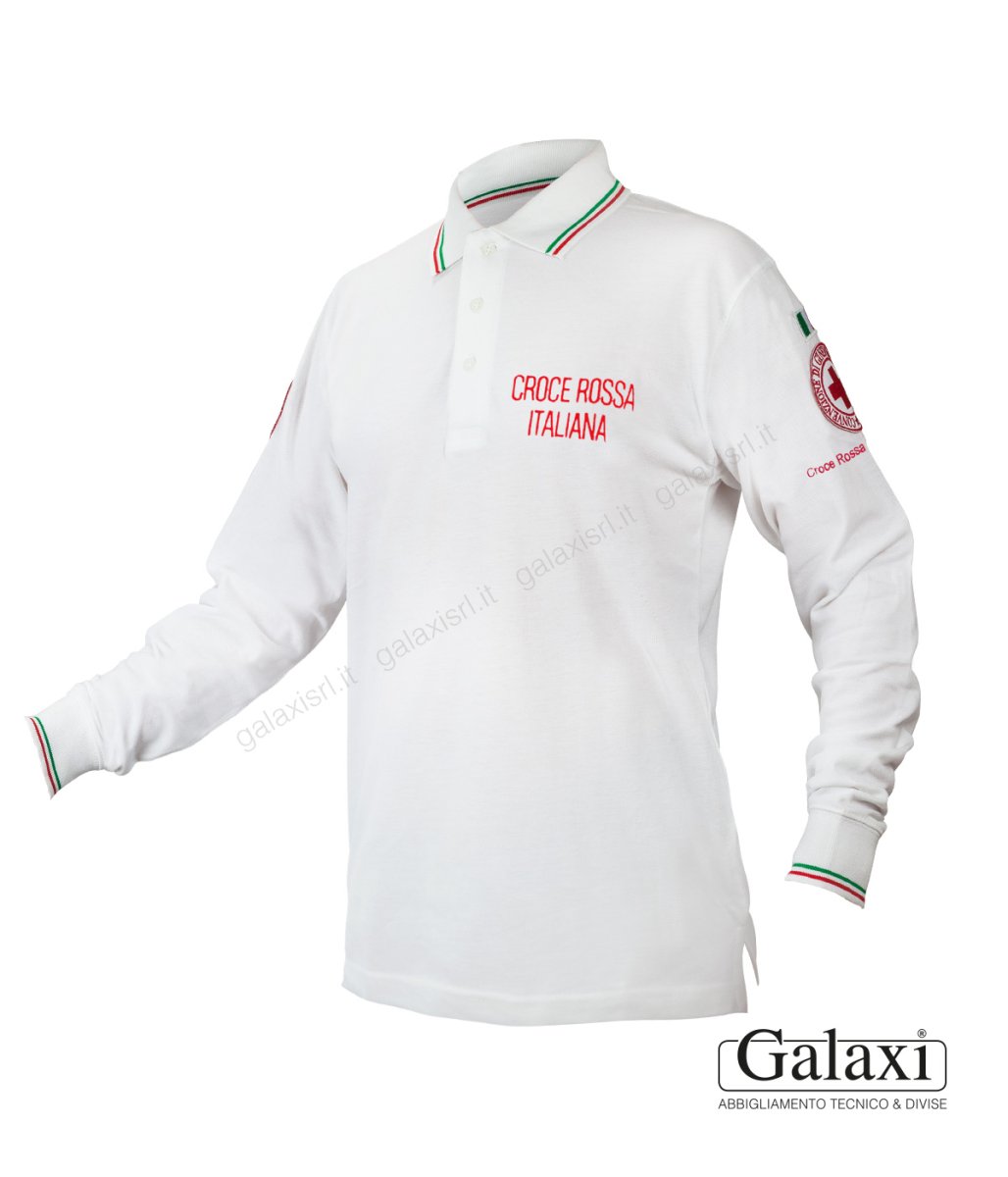 Polo Manica Lunga CRI Bianca - immagine 2