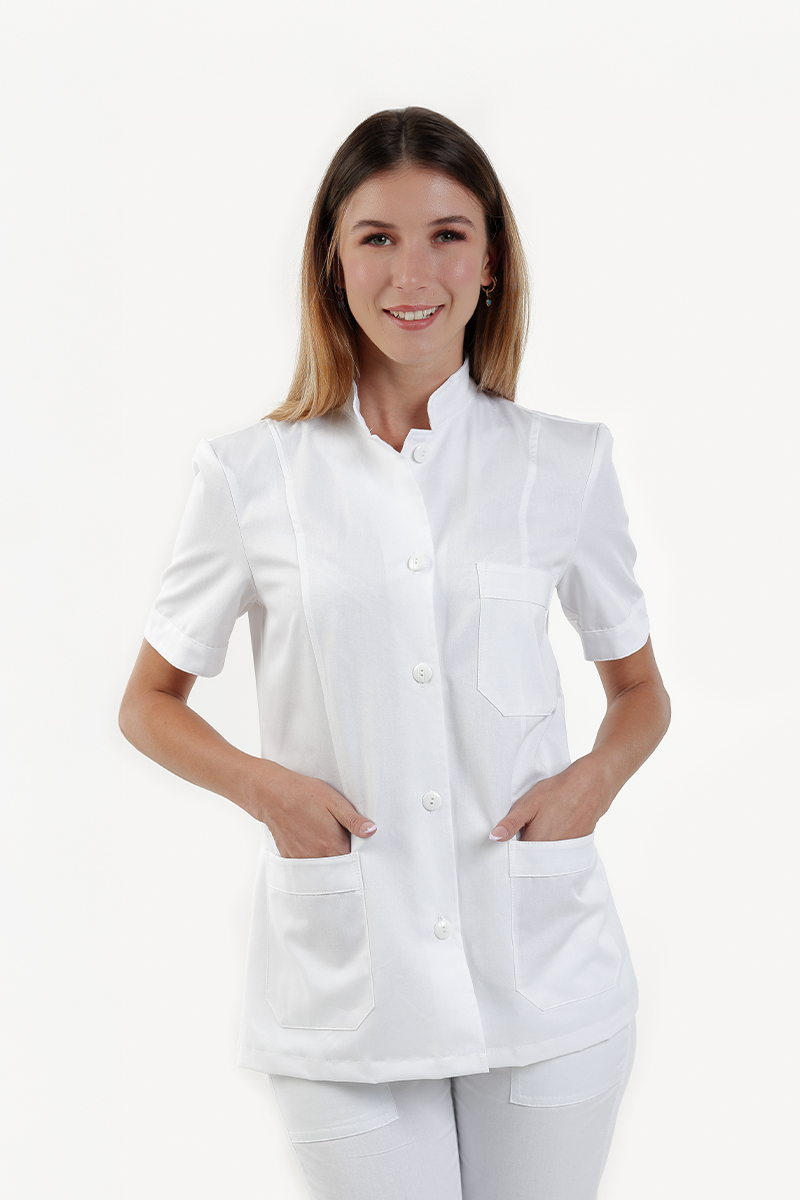 Giacca donna collo coreana bianca - immagine 2