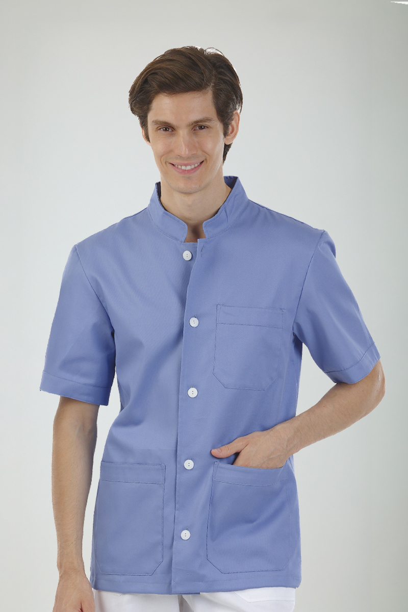 Giacca uomo collo coreana azzurro - immagine 2