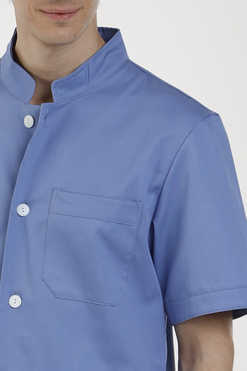 Giacca uomo collo coreana azzurro - immagine 3