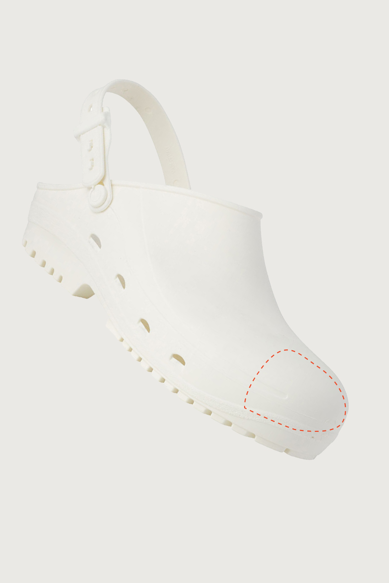 Zoccolo in gomma Safe con puntale bianco